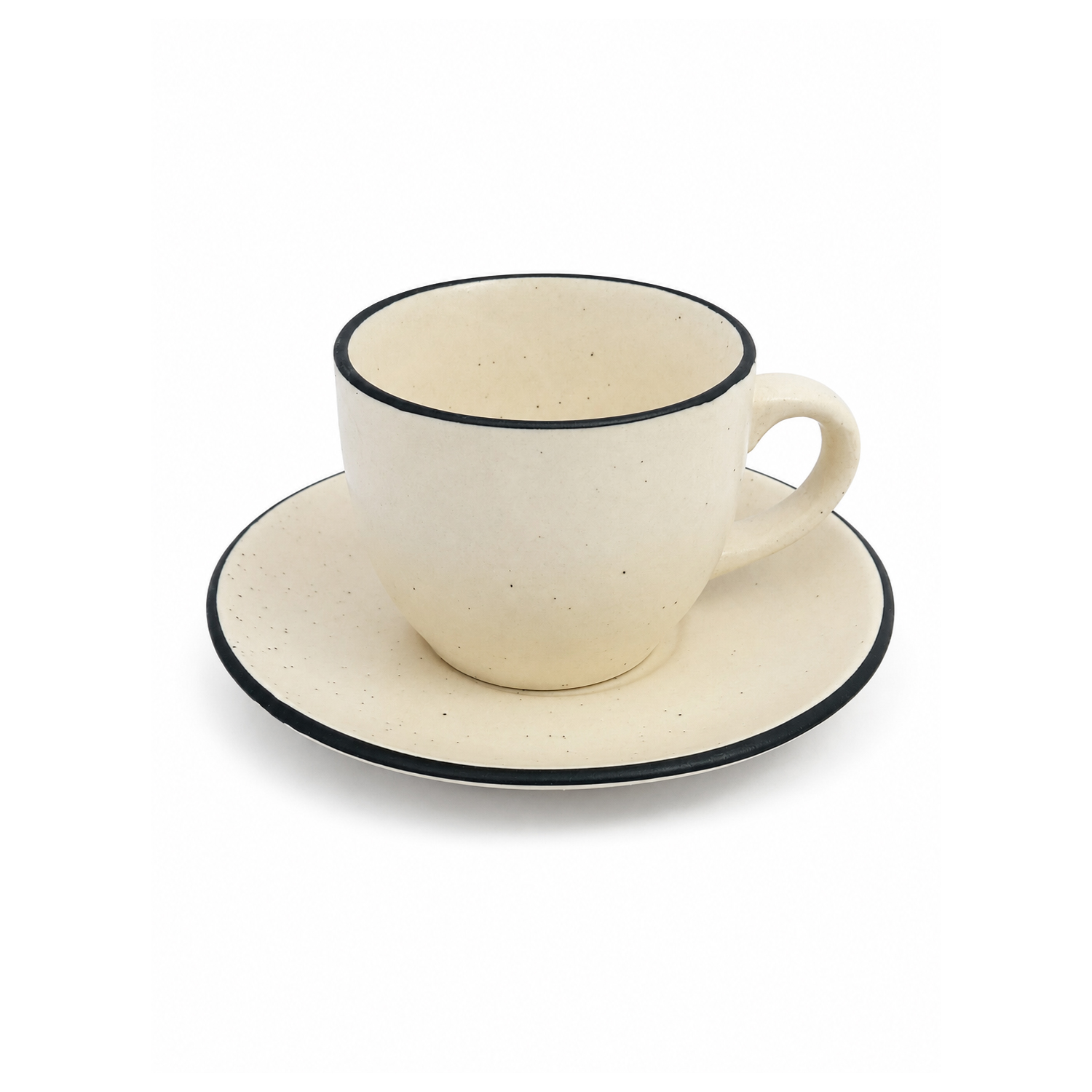 Ivory Rimmed Cup & Saucer